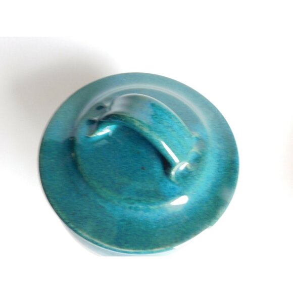 Vintage Colorado Studio Art Pottery Blue Covered Jar - Picture 2 of 6